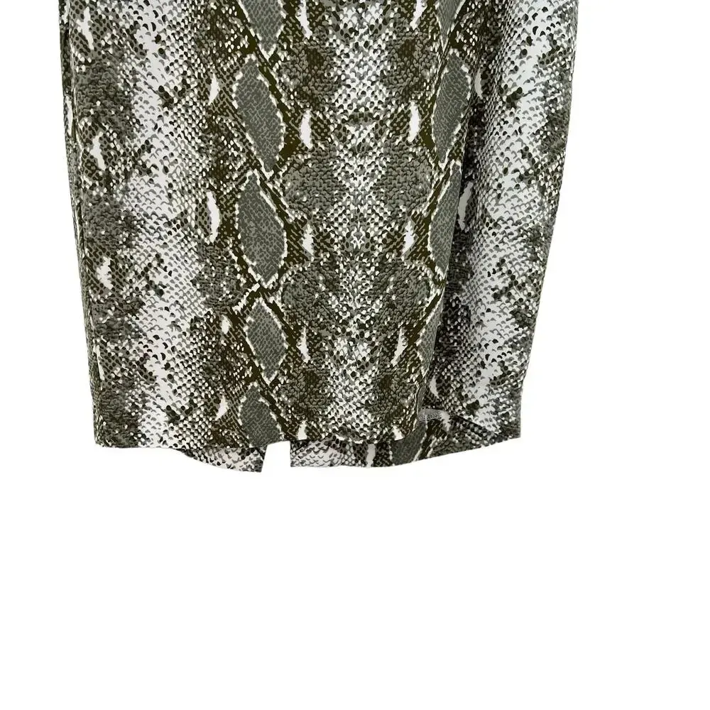 Diane von Furstenberg Kara Tailored Pencil Skirt Snake Print Green Size 6‎ - Image 5