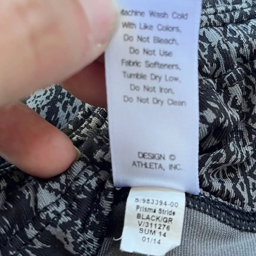 Athleta Prisma Stride Capri Athletic Women Leggings Size Small Black gray 983394 - Image 12