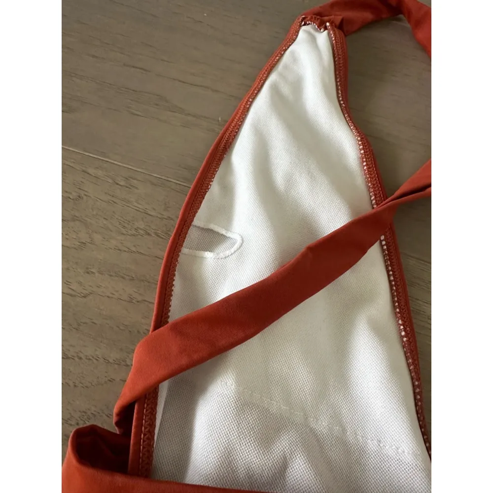 One Piece Plunge Knot Front Rust Swimsuit Size Small Red - Image 6