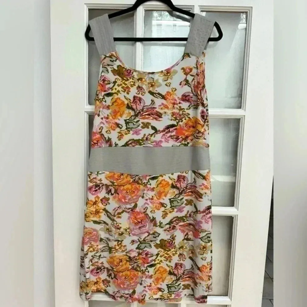 Vintage BCBGMAXAZRIA Y2K Pink Floral Camo Digital Print Sleeveless Dress Size L - Image 2