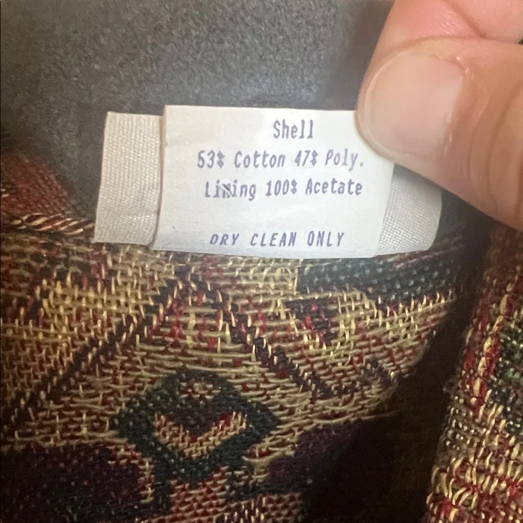 Vintage Lucille American Southwestern Concho Tapestry Silver Button Jacket LG Brown - Image 7