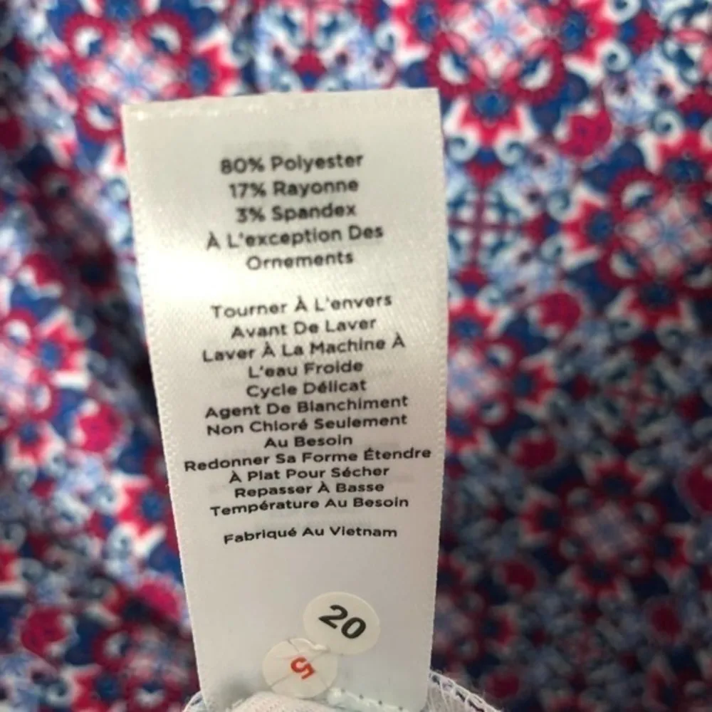 Talbots geometric floral print split neck dress - Image 8