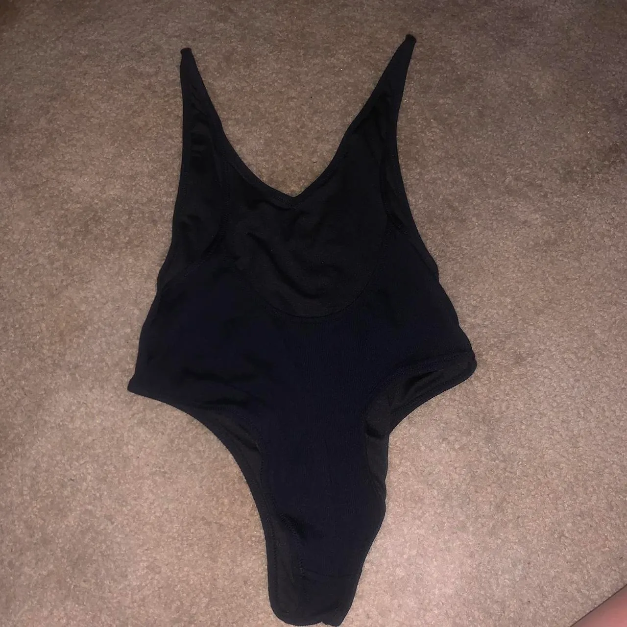 Topshop Black Ribbed One Piece Bathing Suit - Image 2