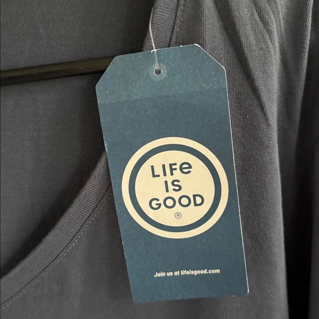 NWT Life Is Good Long Sleeve Crusher V Neck Peace Cardinal Tee Size 3X - Image 5