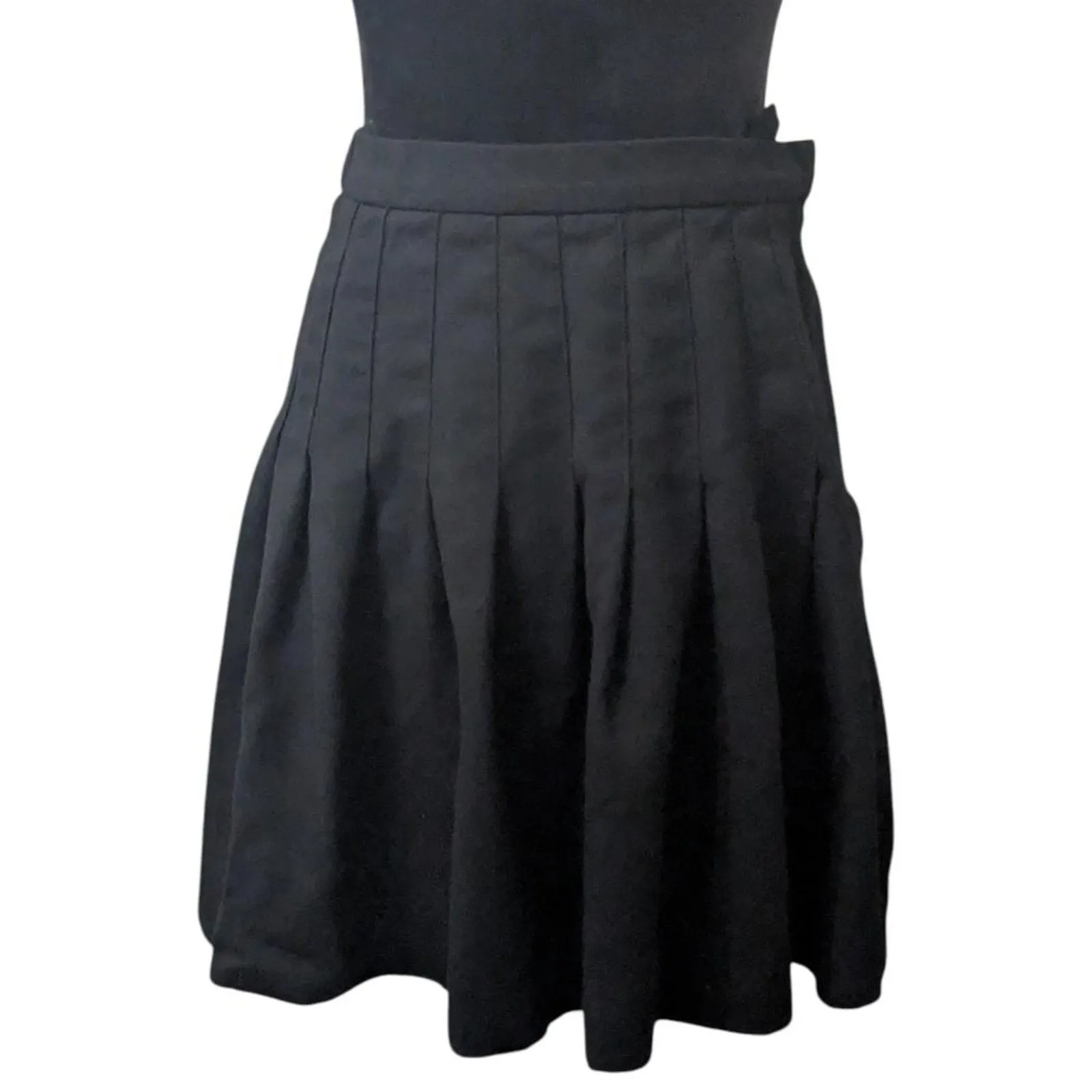 Vintage Talbots Petites 6 Black 100% Pure  Wool Pleated Skirt Classic Academia - Image 3