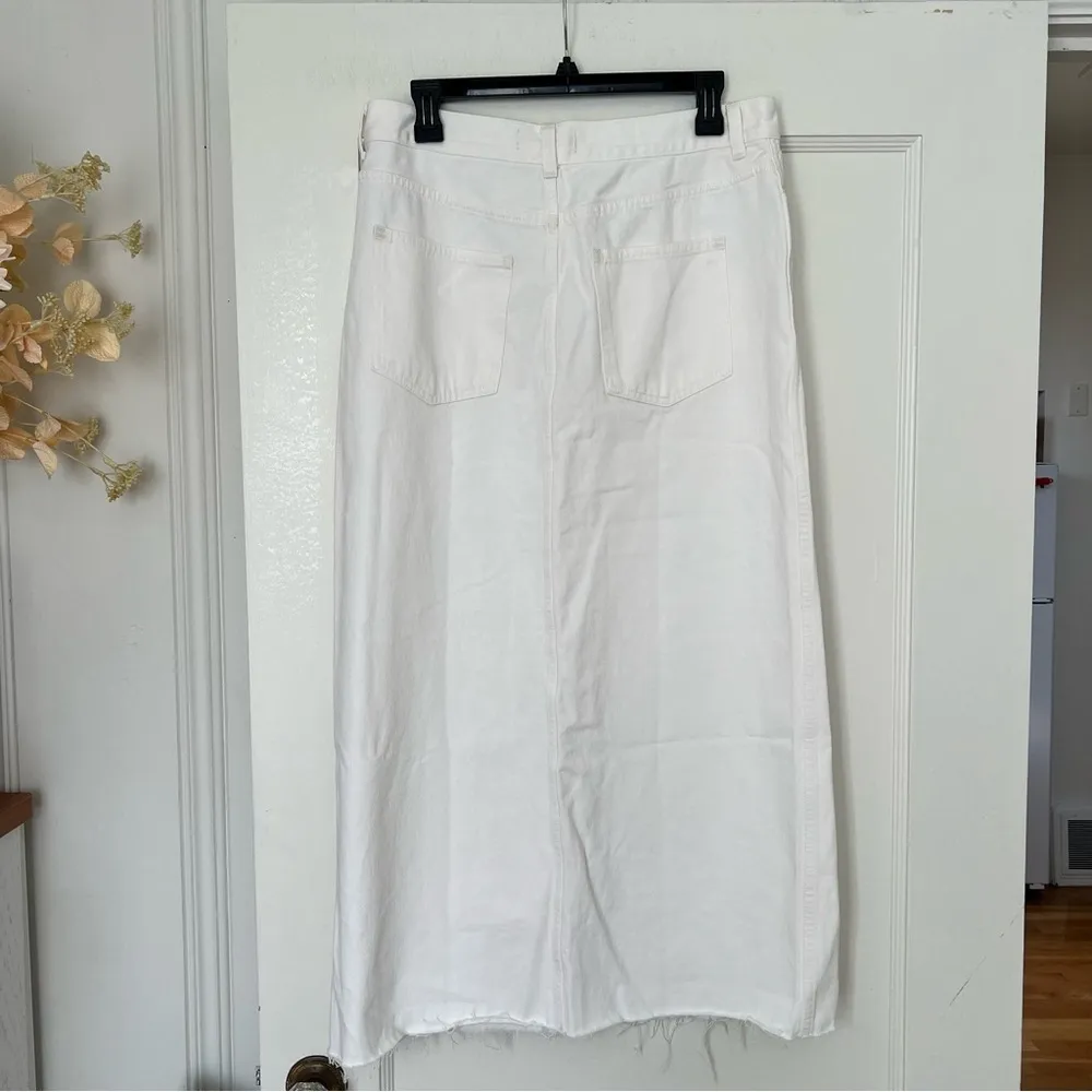 Madewell The Rilee Denim Midi Skirt in Tile White Size 29 NWT - Image 11