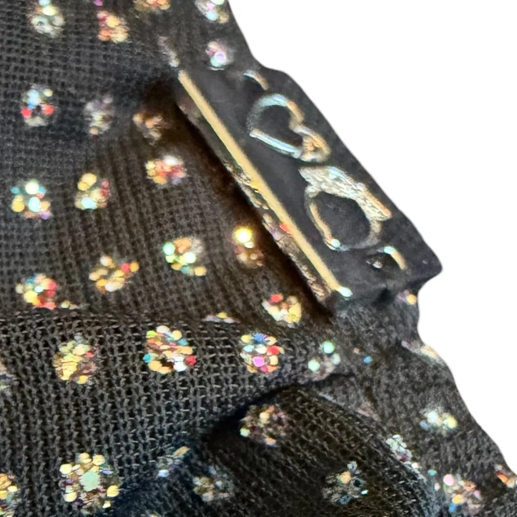 For Love & Lemons All That Glitters Black Bodycon Dress Sparkle Mini Size Small - Image 10