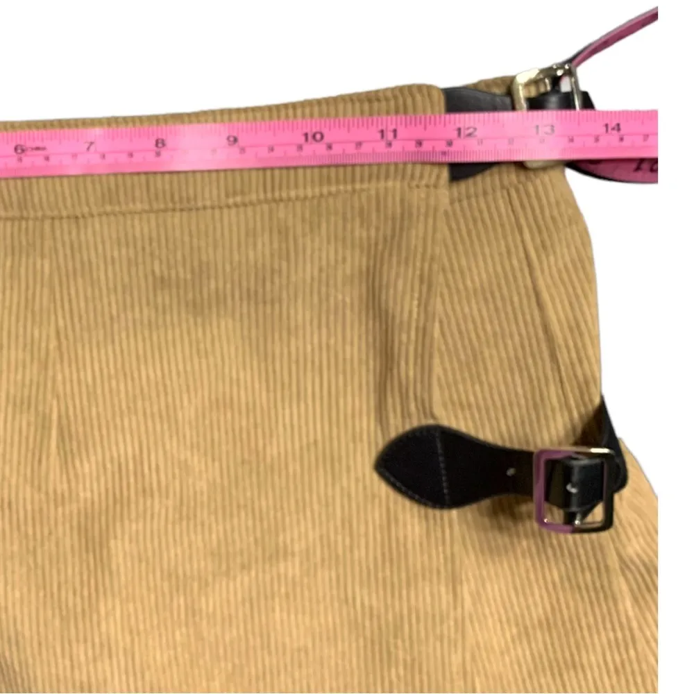 NWOT SHEIN Corduroy Pleated Mini-Skirt Size Small Color is Tan - Image 3