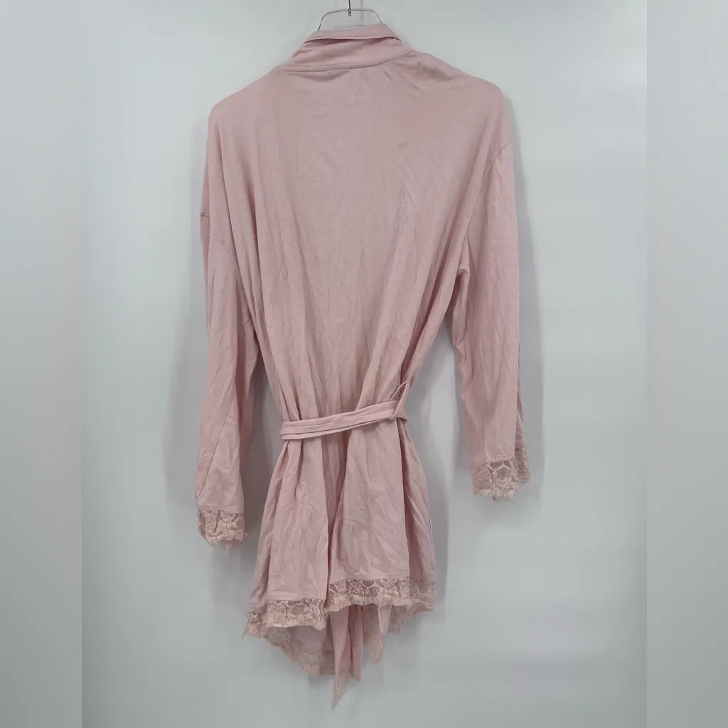 Free People‎ L Sweetest Thing Pale Pink Lace Trimmed robe - Image 4