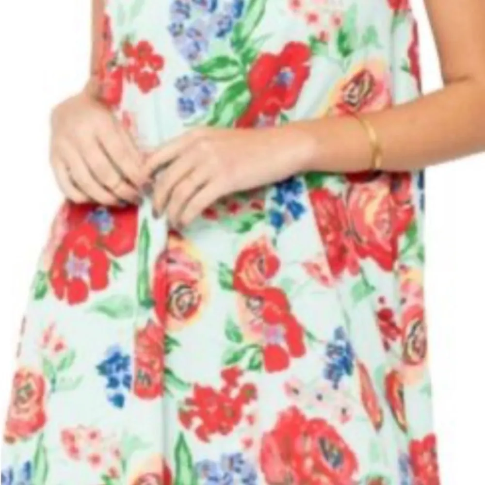 Everly boutique floral sleeveless dress coral pink size small - Image 8