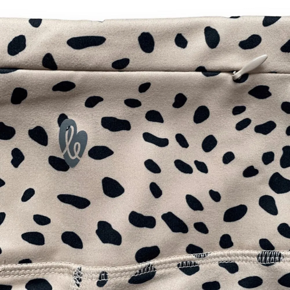 Ellie Moonlight Black Dot High Rise Leggings Tan Black Large Athleisure Yoga - Image 6