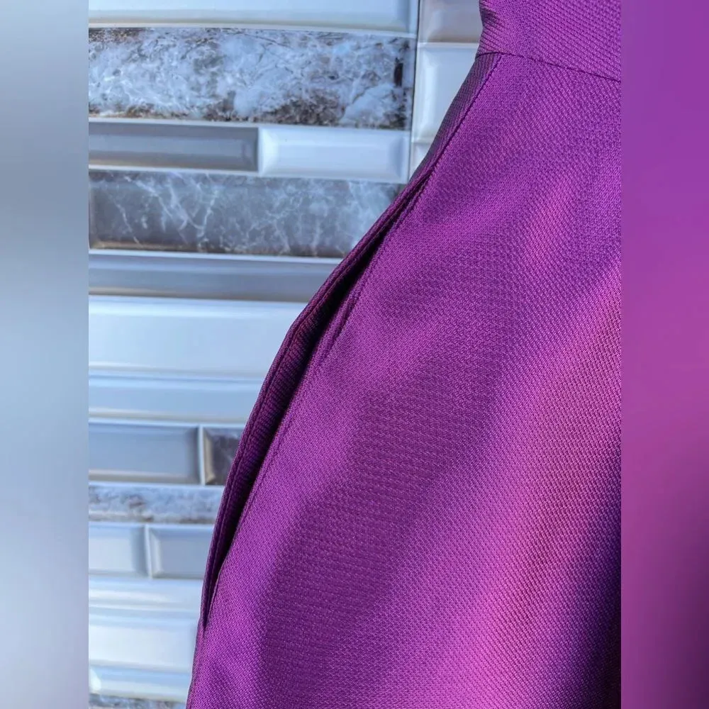 Dsquared2 purple Silk Bow Neckline Balloon Hem Dress S/40 Purple - Image 9