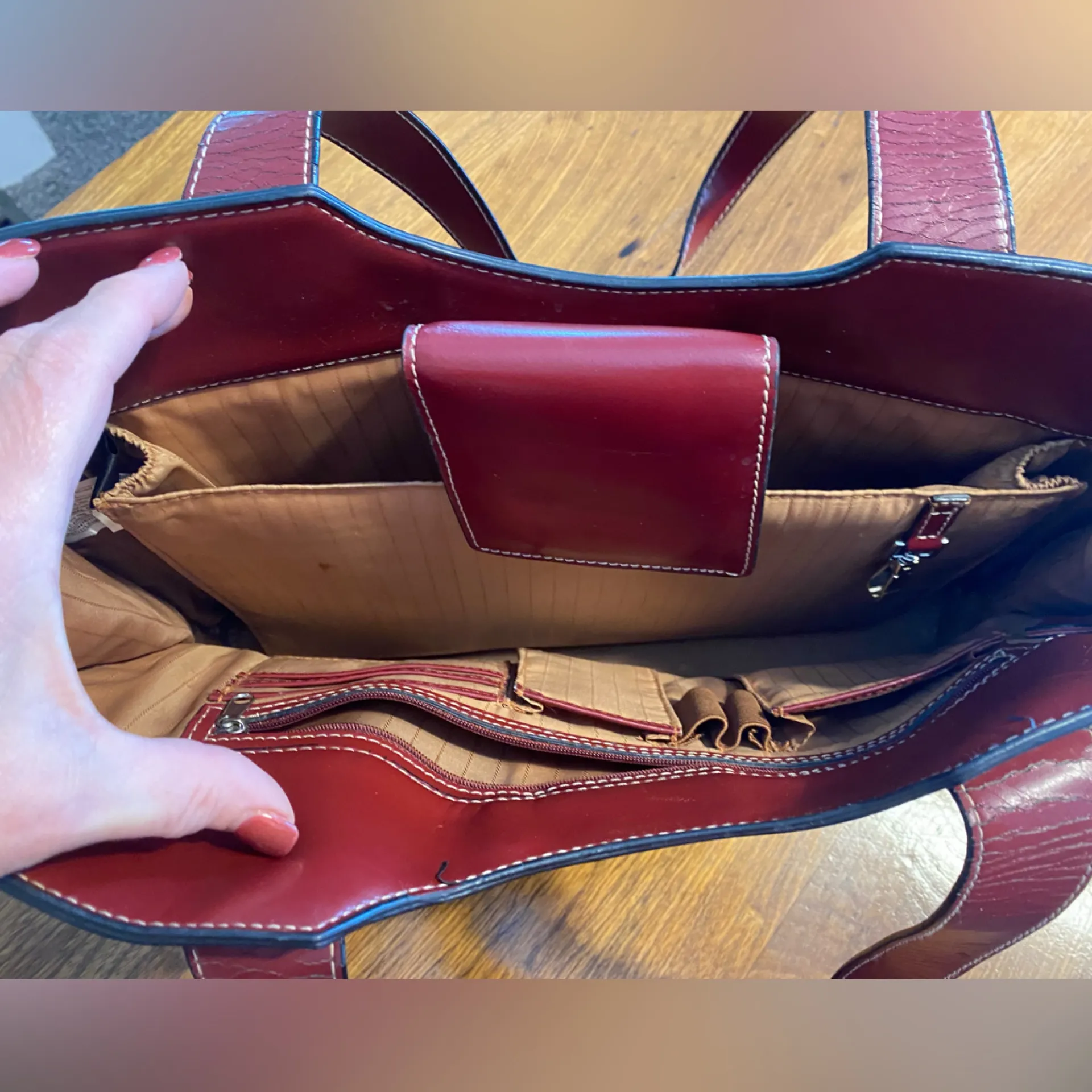 VINTAGE FEANKLIN COVEY TOTE Red - Image 6