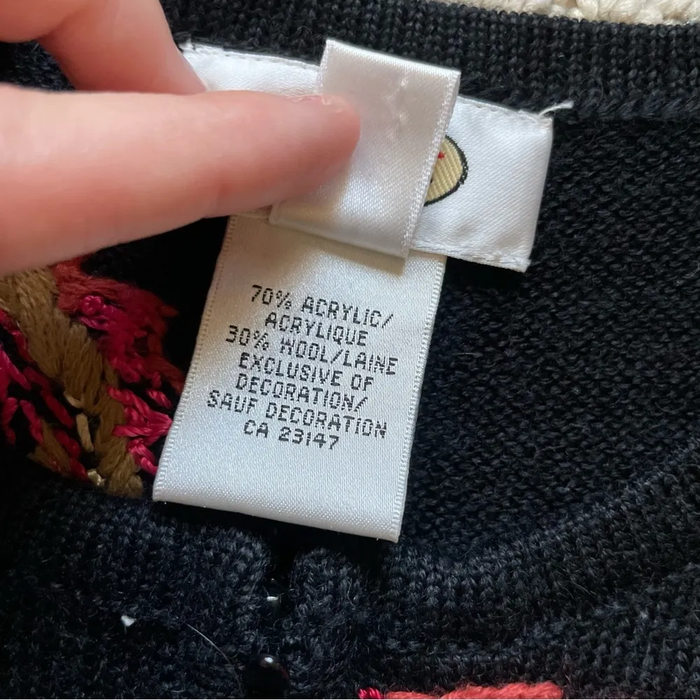 Vintage Talbots Beaded Zippered Cardigan Size Small - Image 3