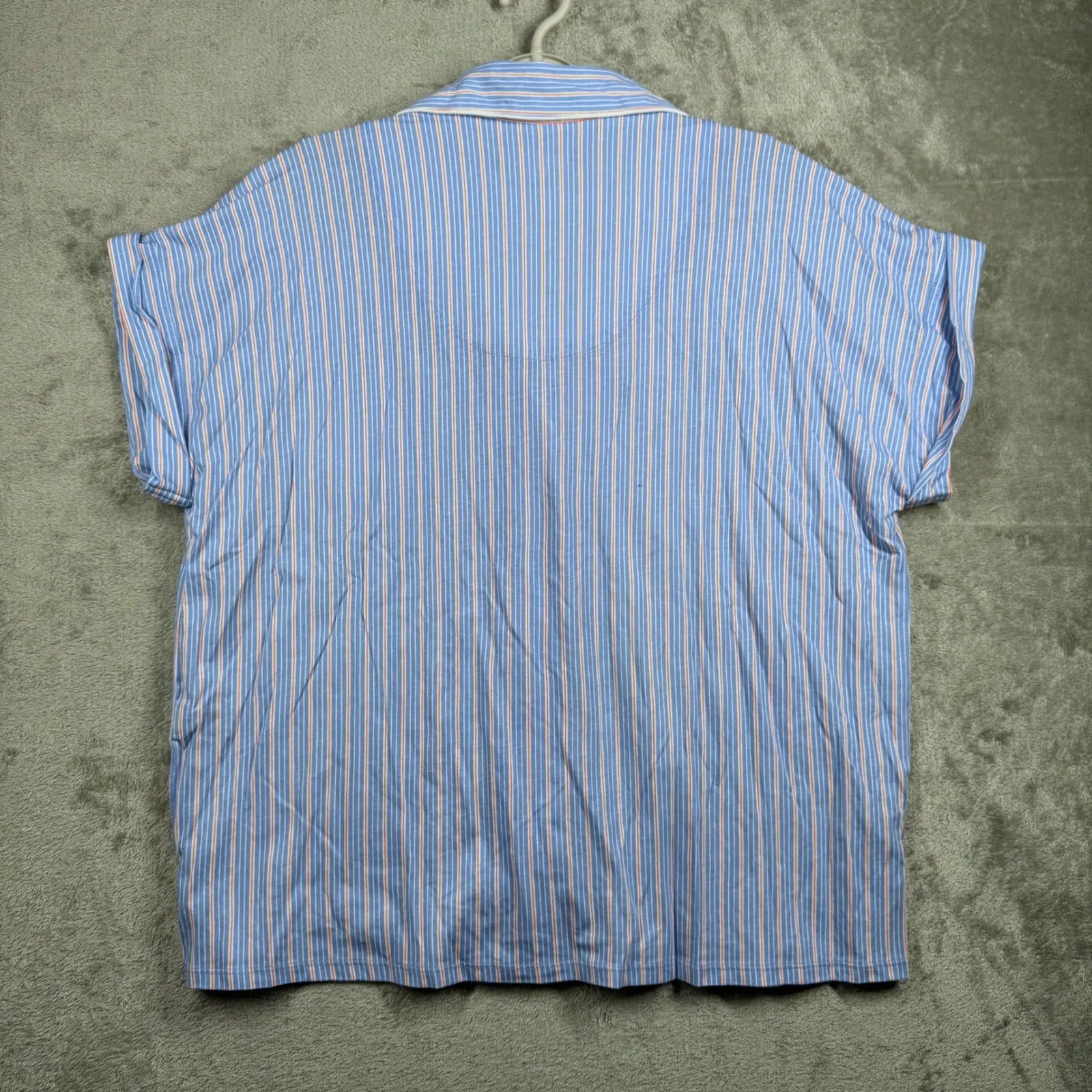 Lauren Ralph Lauren Pajama Set Large Blue Stripe Crop Capris Loungewear Cozy - Image 3