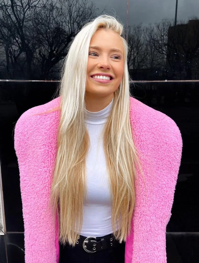 SheIn Pink Fluffy Jacket Silk Lined - Image 2