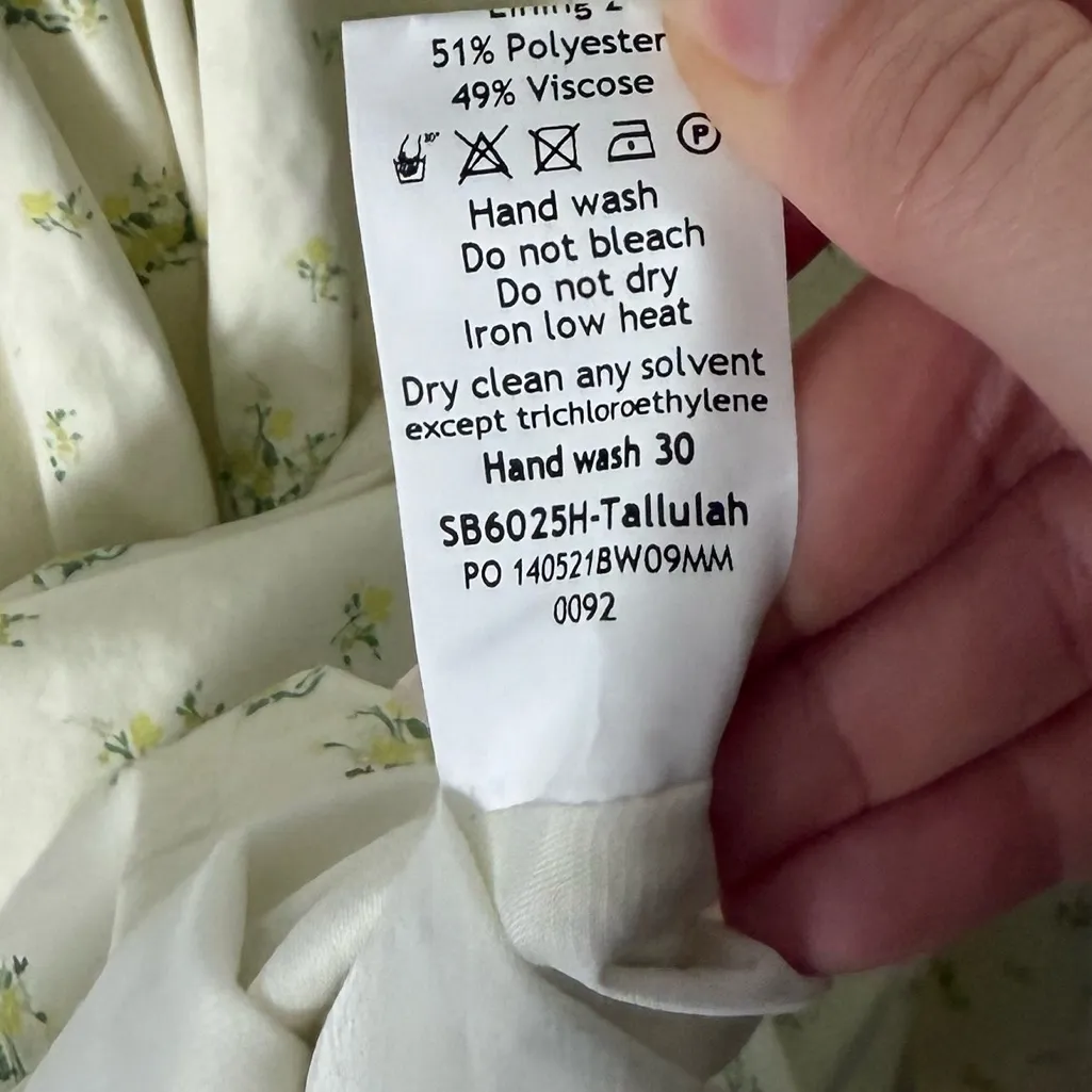 House of CB Tallulah Ivory Floral Puff Sleeve Midi Dress XL - Image 10