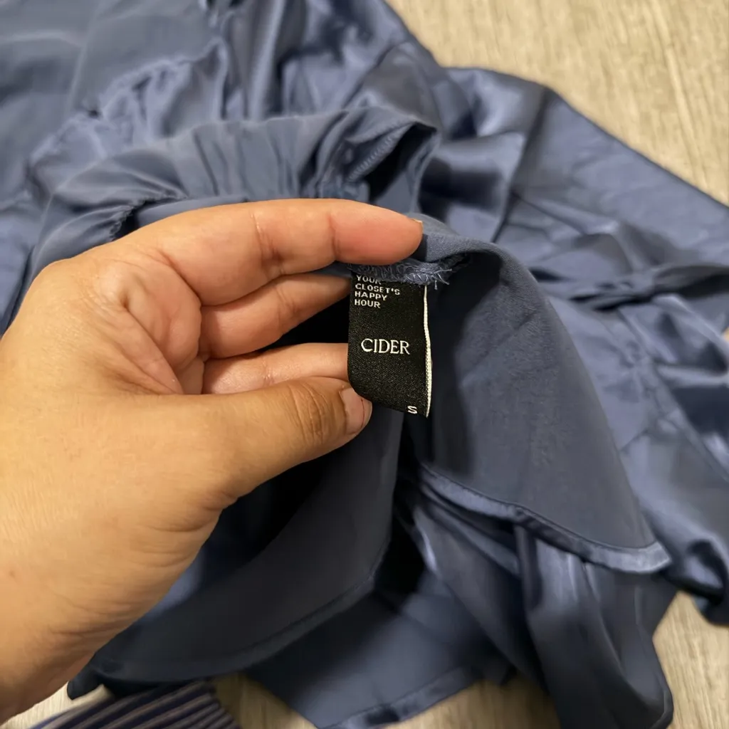 Cider  Satin Cowl-neck Layered Romper - Image 4