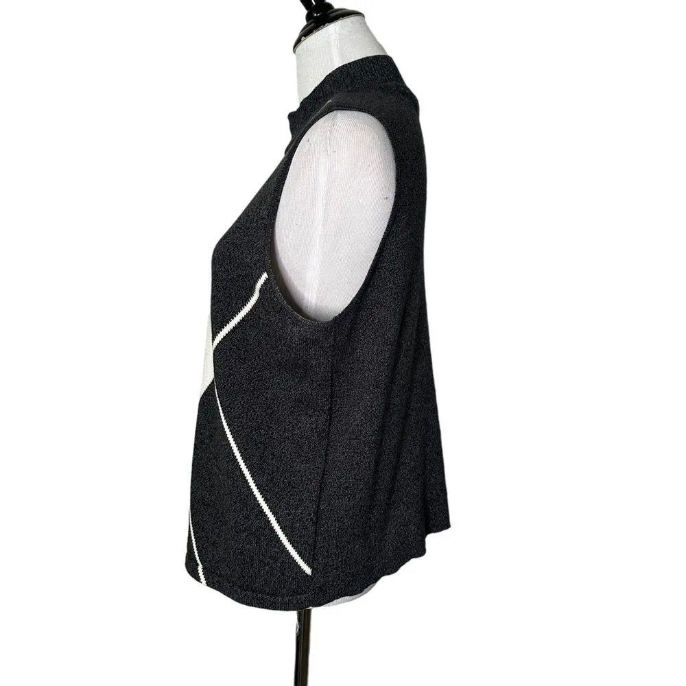 Liz Claiborne Sweater‎ Vest Size L Petite Knit Argyle Preppy Golf Granny - Image 3