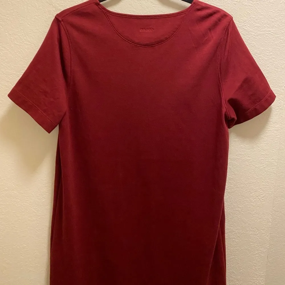 Patagonia Burgundy Short Sleeve Mini Shift Dress Size Large - Image 9