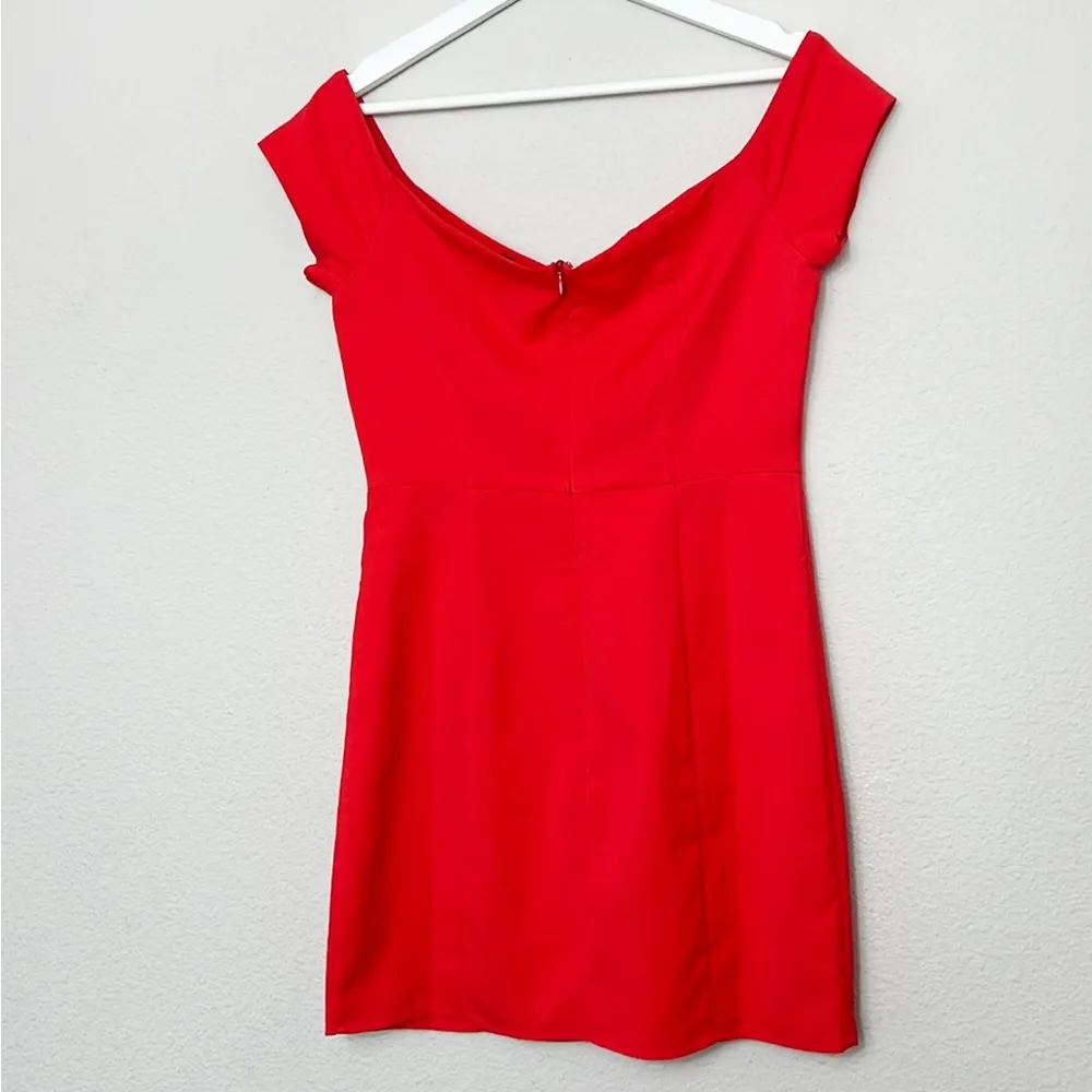 NBD Cold Shoulder Red Mini Dress - Image 5