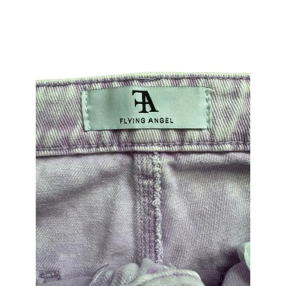 Flying Angel Women’s Wide Leg Jeans 9/29 Lilac Purple Acid Wash Denim Y2K Style - Image 5