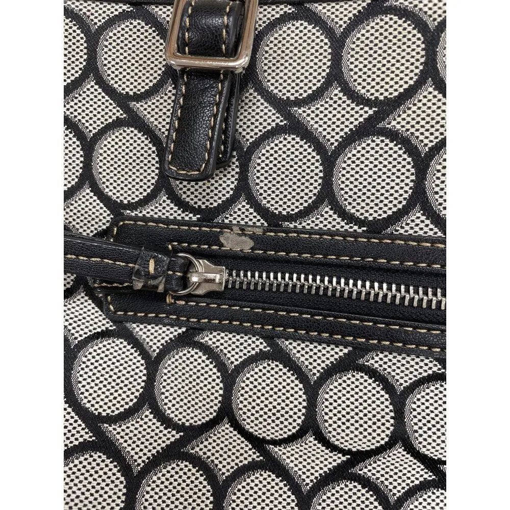 Nine West Womens Black and White Large Handbag Shoulder Bag SKU 1460 - Image 9