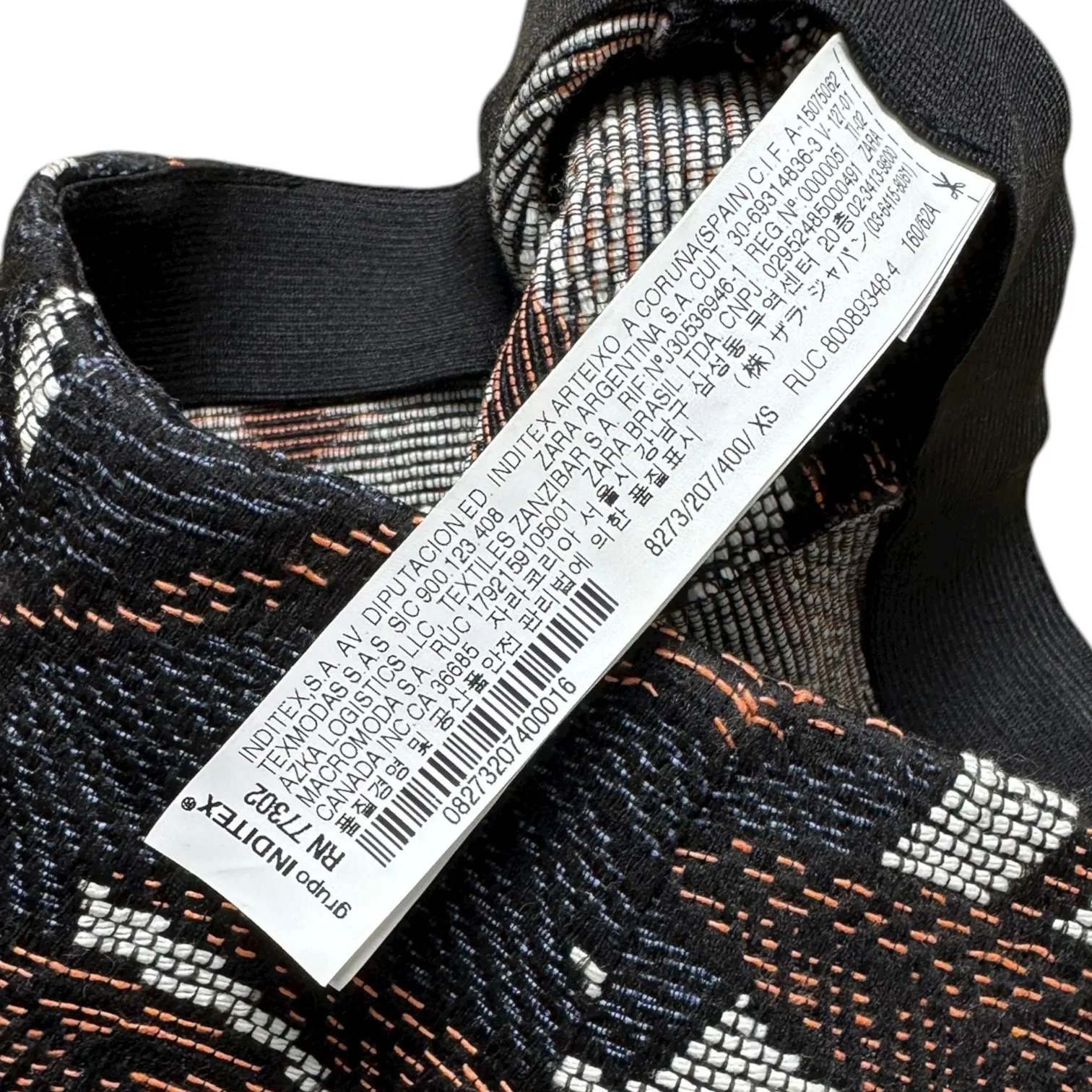 ZARA Trafaluc Shorts Black Orange Blue Tropical Print XS - Image 9