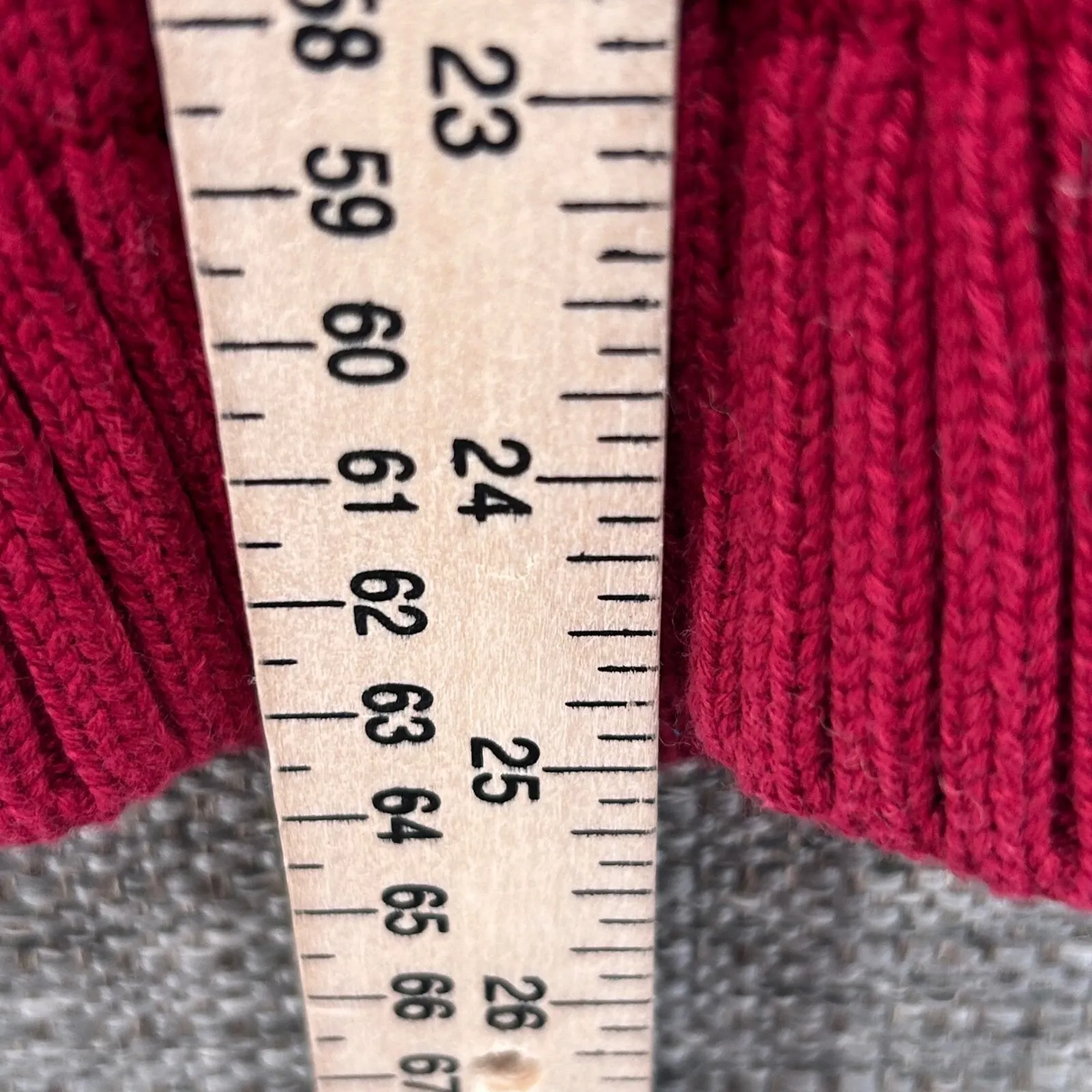 LL Bean Womens Cable Knit Sweater Size Large Preppy Fisherman Warm Soft Comfy Red - Image 4
