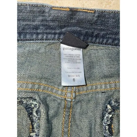 Patagonia‎ Jeans 6  32x31 Women Blue Straight Leg Denim Mid Rise Dark Wash - Image 2