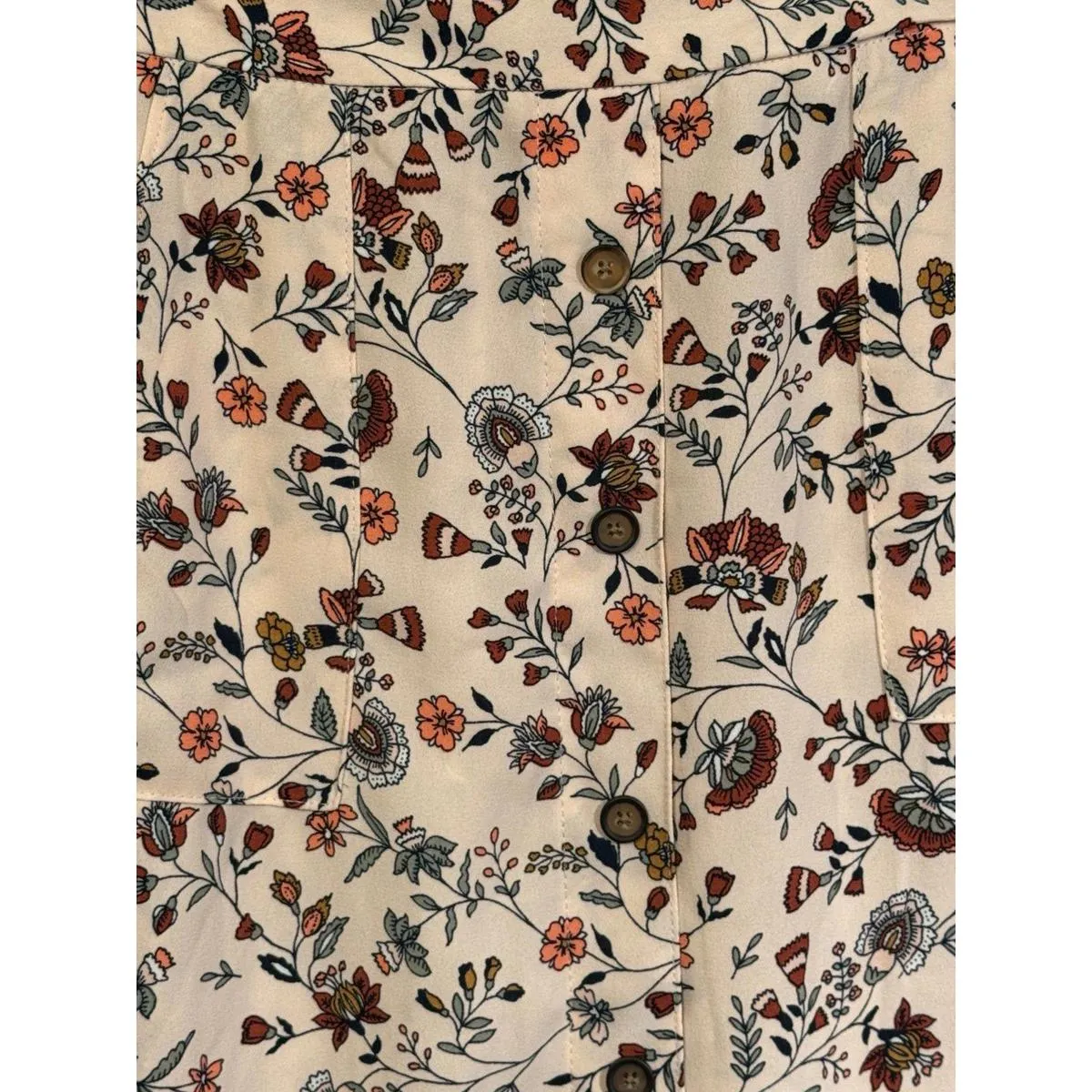 NWT Maurices Hi-Low Floral Button Front Skirt, size XS - Image 3