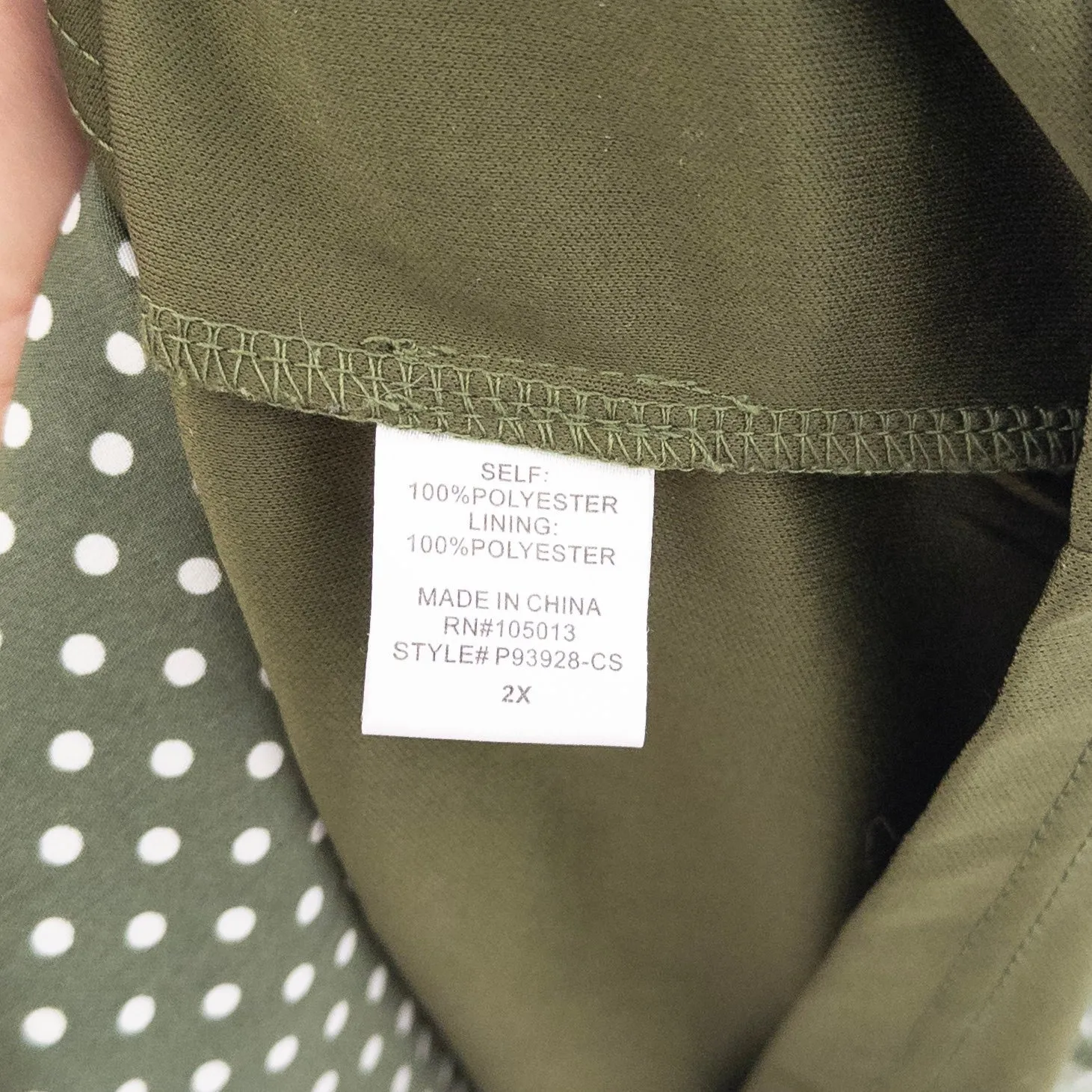 Andrée By Unit Womens Dress‎ Sz 2X Green Polka Dot Embroidered Boho Southwestern - Image 5