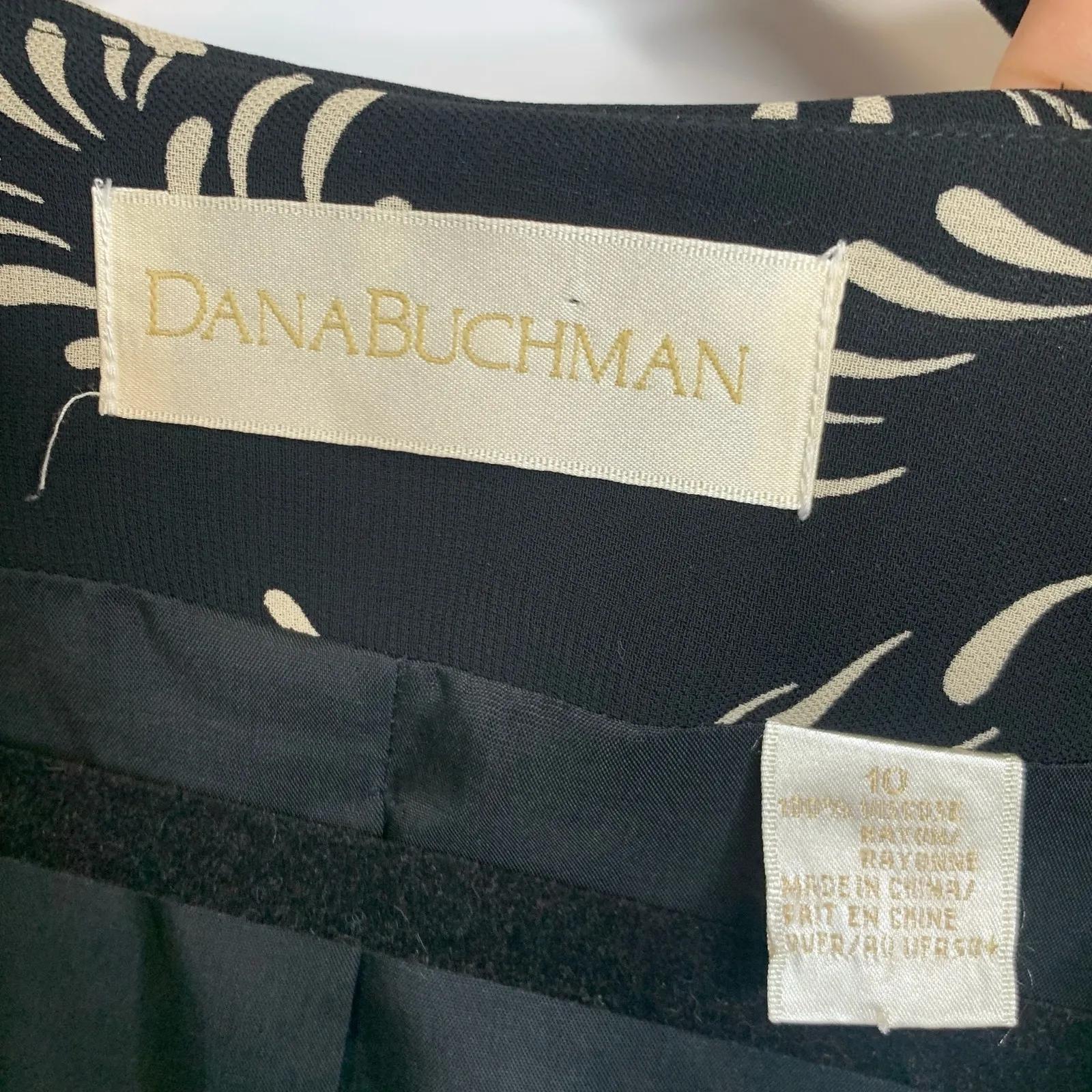 Dana Buchman Black Cream Patterned Blazer Evening Jacket Sz 10 - Image 9