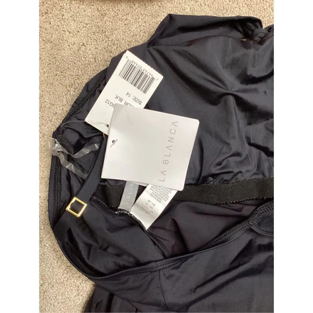 New. La Blanca black swimsuit with tie. Retails $149. Size 14 - Image 8