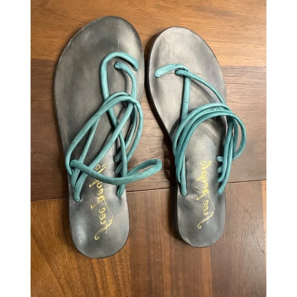 Free People Kayla Soft Strappy Sandals in Pool Blue 38 New with Box Womens - Image 5