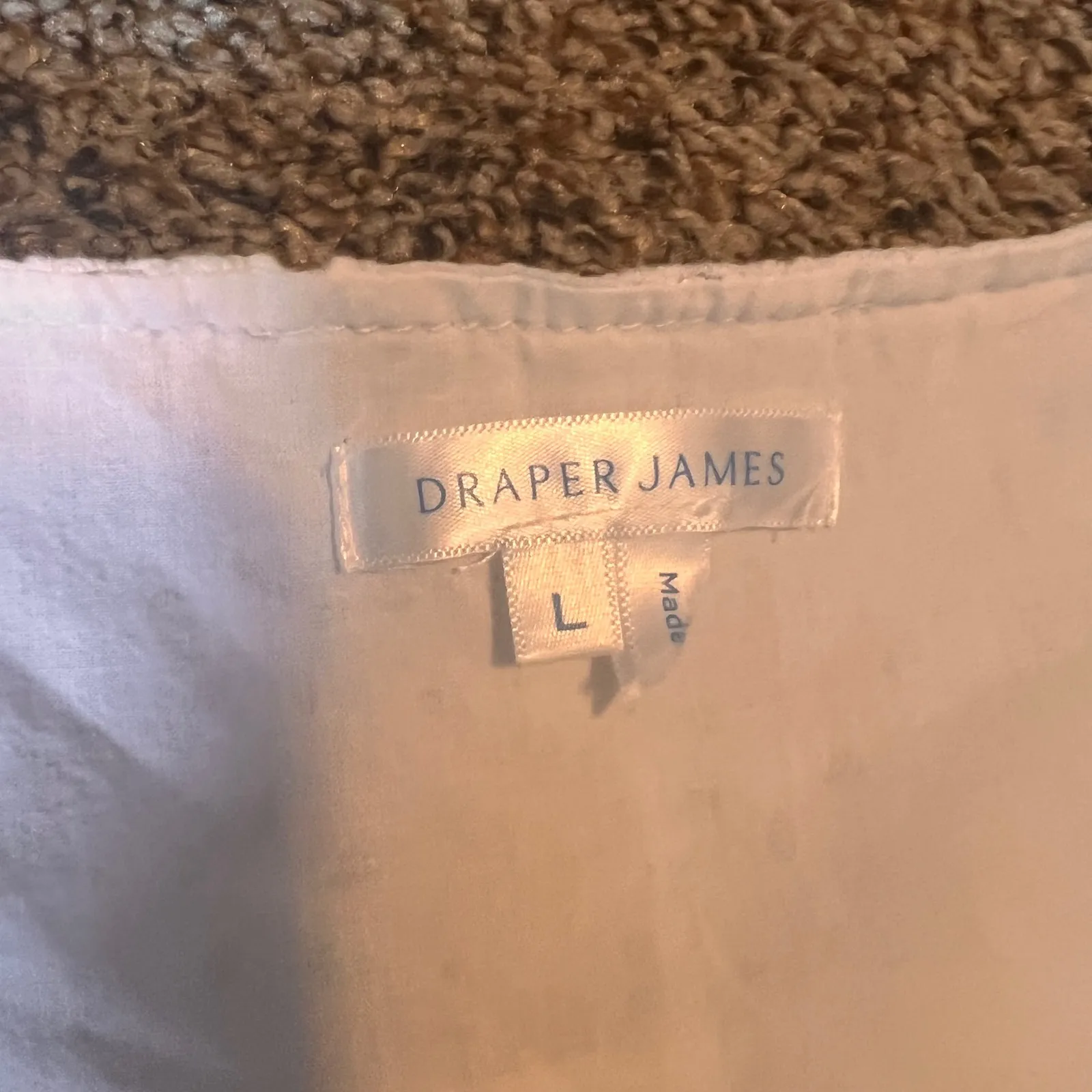 Altard State White Ribbed Cropped‎ Polo Shirt Size L Made in USA - Image 7