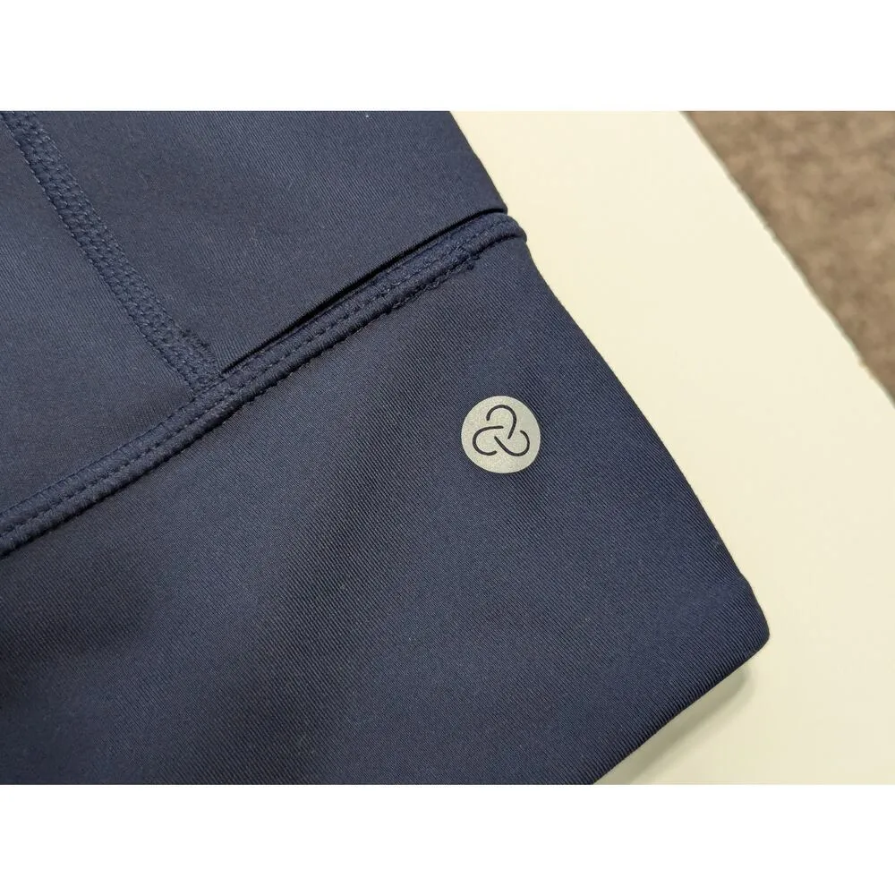 Zella Via High Waist Pocket Crop Leggings Cropped Navy Blue Womens X-Large Gym - Image 4