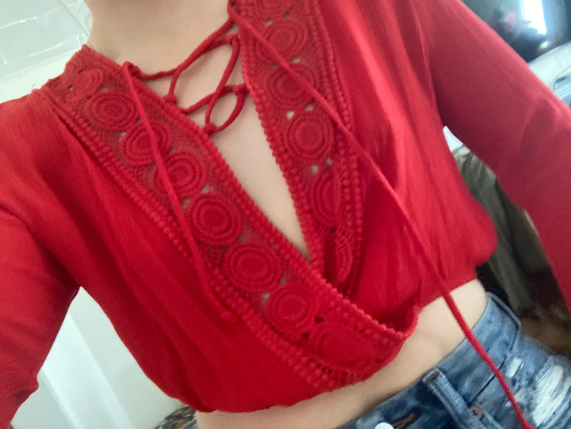 Heart and Hips Bell Sleeve Crop Top - Image 3