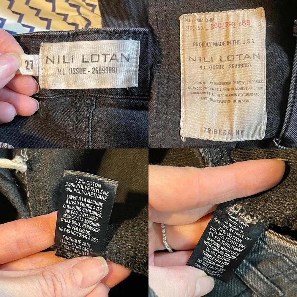 Nili Lotan Cropped French Military Pants Jeans Carbon Grey Cotton Utility SZ 27 Gray - Image 15