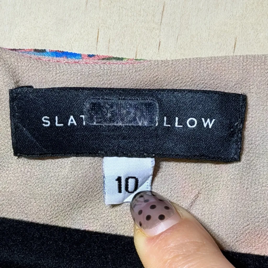 Slate & Willow Floral Sleeveless Dress Size 10 Multicolor Button Front Lined - Image 3