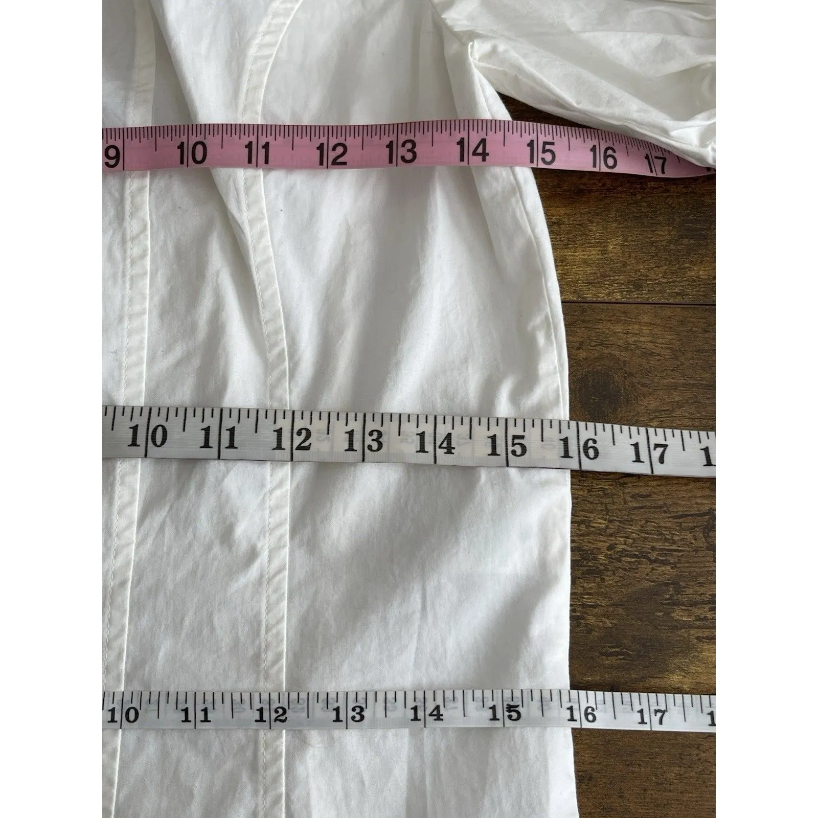 J.Crew Womens Blouse Sz 10 Short Sleeve Cottagecore Cottage Bohemian Smocked White - Image 13