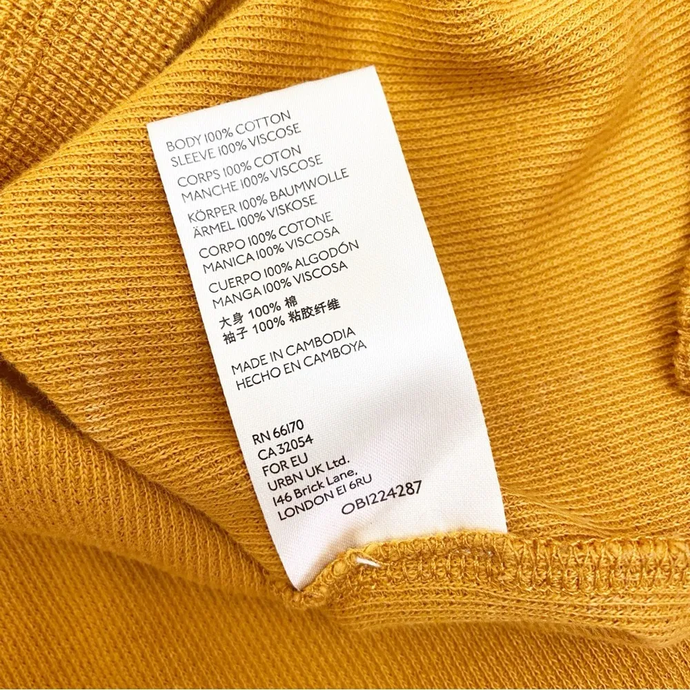 Anthropologie Annette Balloon Sleeve Mixed Media Thermal Floral Bohemian Mustard - Image 16