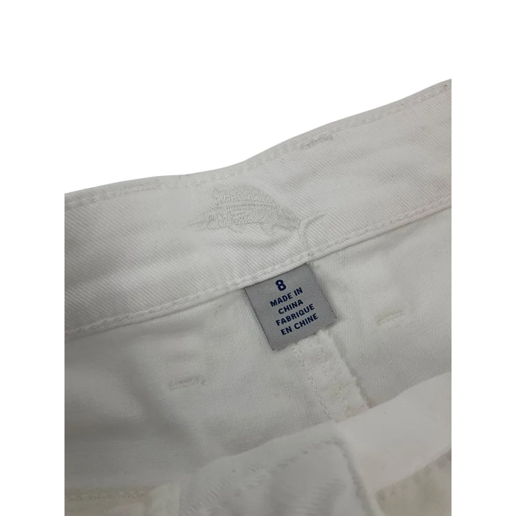 Tommy Bahama White Denim Shorts Womens Size 8 Cotton mix Casual Summer Classic - Image 4