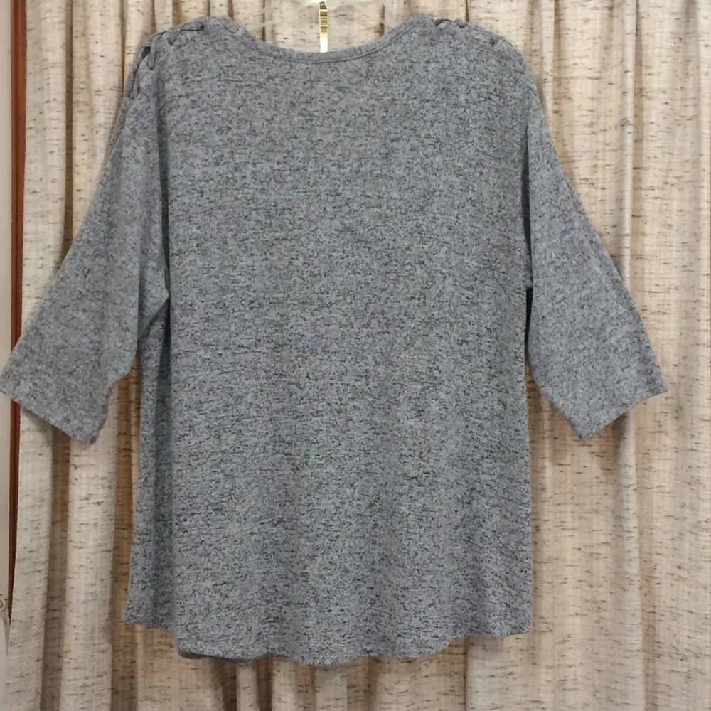 Torrid  Super Soft Plush V-Neck Lace-Up Shoulder Detail Top - Image 6