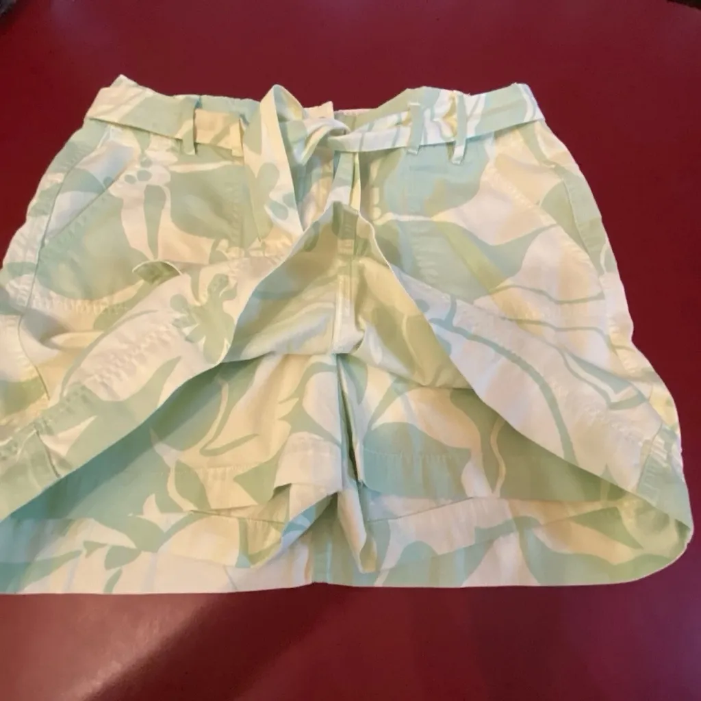 Lands’ End Skort Women’s 12P Green Floral Cotton Golf Tennis Walking Twill skirt - Image 13