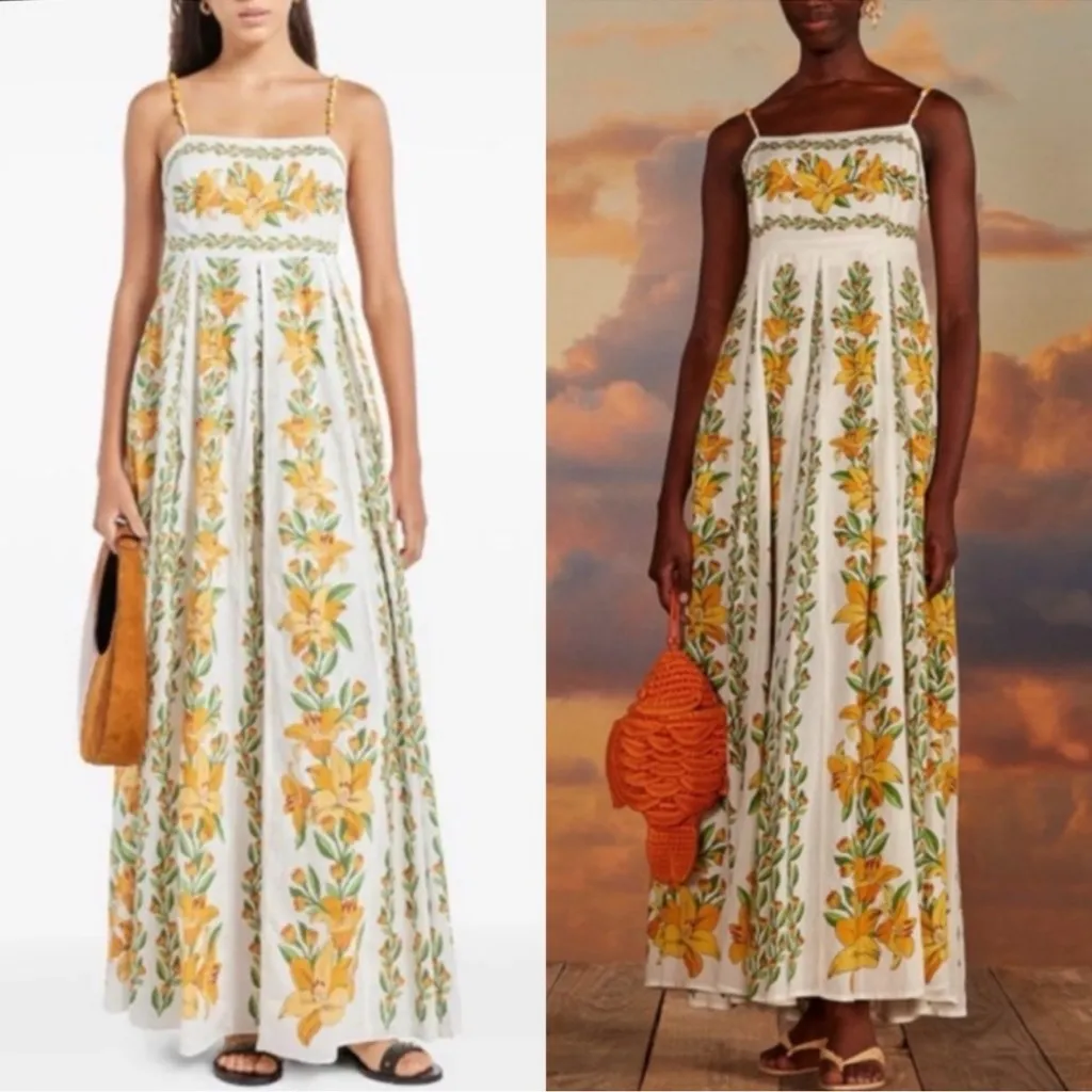 NWOT FARM Rio Off-White Tropical Lightness Floral Sleeveless sundress Maxi sz S - Image 2