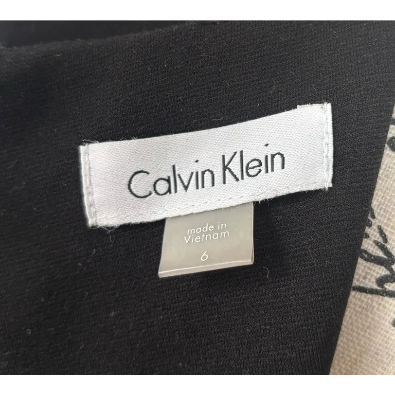 Calvin Klein Fit-and-Flare Striped Belted Dress - Image 4