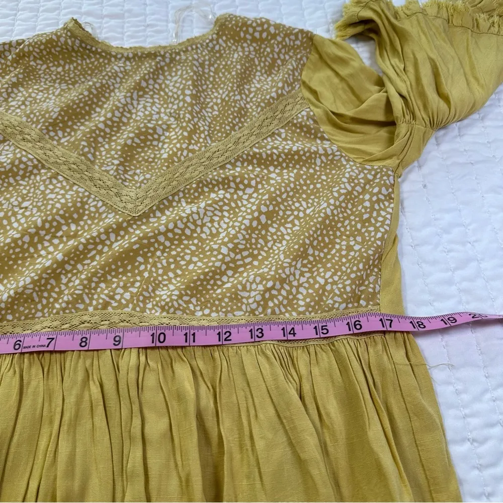 Umgee Mustard Flared Long Sleeve Blouse Size S-M - Image 6