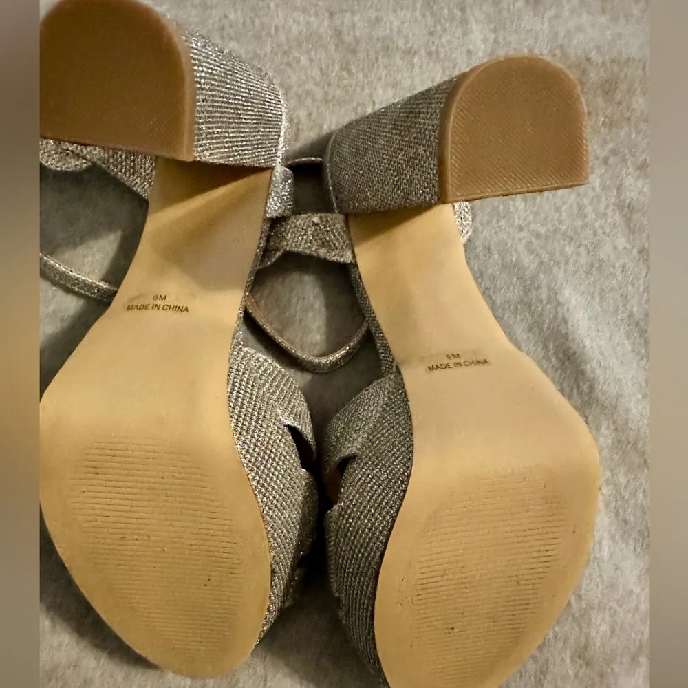 silver glitter shoes size 9 prom wedding - Image 7