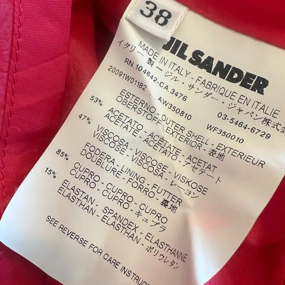 Jill Sander Bright Pink Mini Skirt Pencil Fitted Flattering Size 38 6 Women's - Image 11